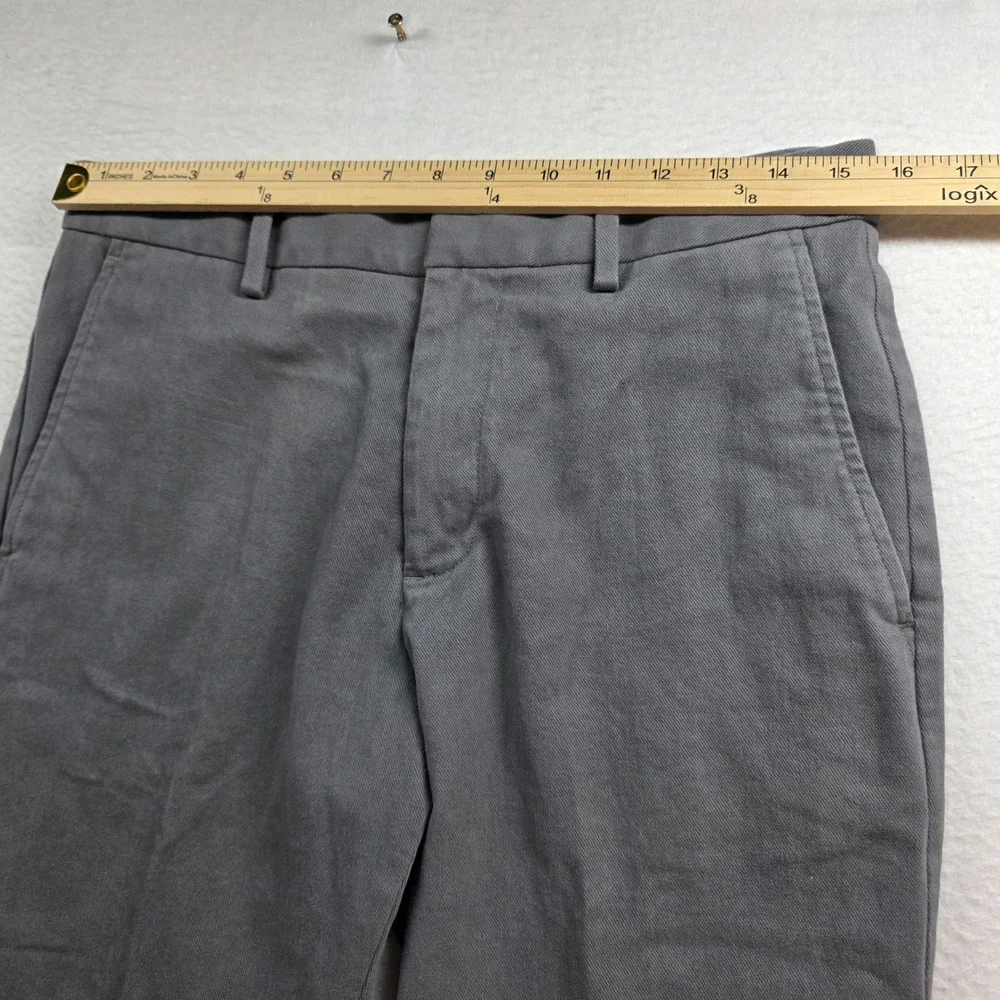 Banana Republic Chino Pants Mens 30x27 Grey Slim‎ Fit Hemmed Cotton Twill